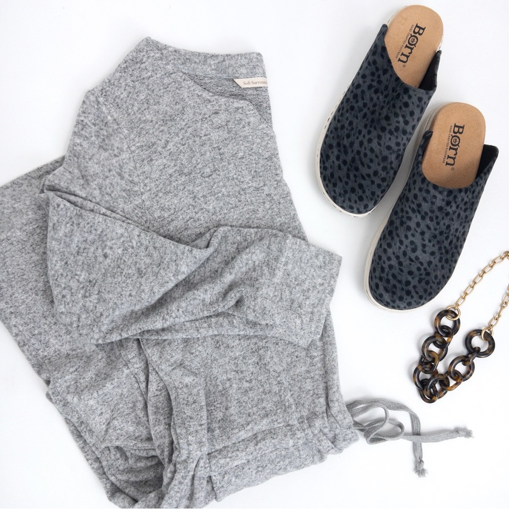Soft Surroundings Gray Dolman Sleeve Dress
